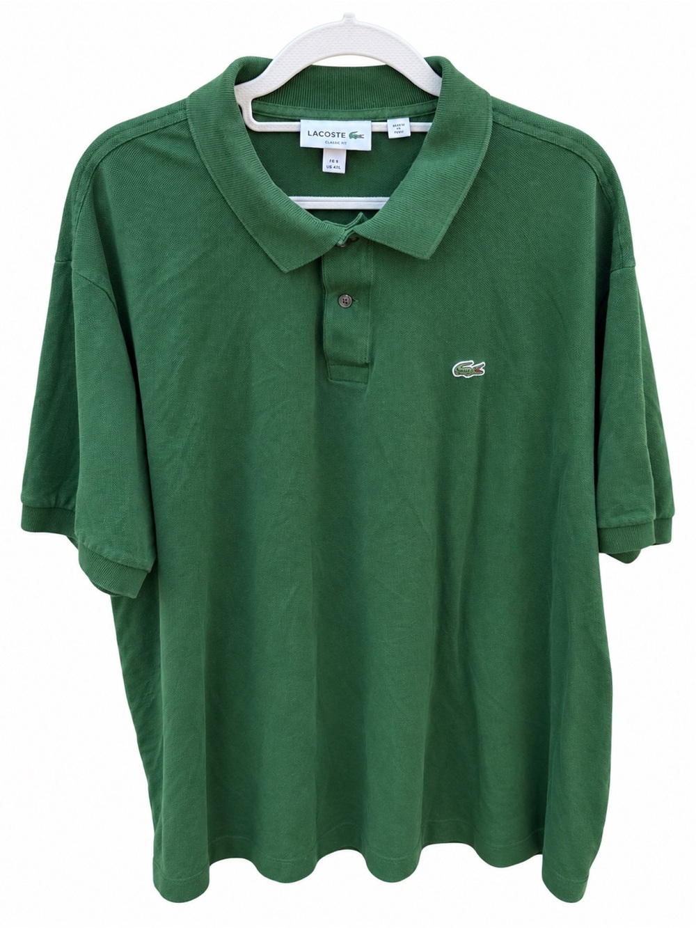 Lacoste Classic Fit Men’s 4XL Green Polo Shirt Cotton Made in Peru